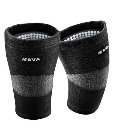 Mava Sports Reflexology Knee Support Sleeves (Pair) for Joint Pain and Arthritis Relief  Improved Circulation Compression   Effective Support for Running  Jogging  Workout  Walking and Recovery Black Large - Buy Online on GoSupps.com