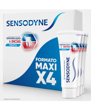 Sensodyne Sensodyne Sensitive Toothpaste & Gum Health Enhancement with Fluoride - Relieve Sensitive Teeth & Improves Gum Health - 4 Pack 75ml