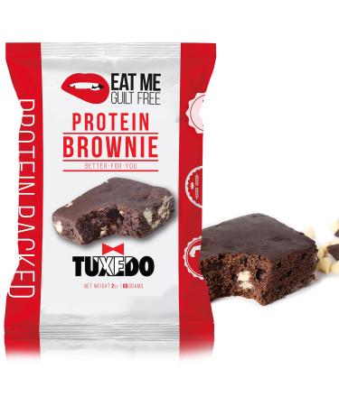 Eat Me Guilt Free Tuxedo Protein-Packed Brownie - 14G Protein, Low Carb, Keto-Friendly, Low Sugar, NON GMO, No preservatives, Low Calorie Snack or Dessert | 12 Count