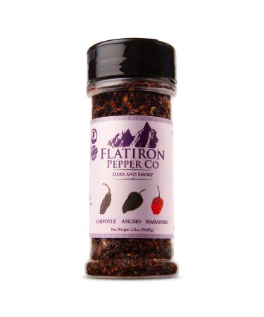Flatiron Pepper Co, Dark and Smoky Premium Smoked Chile Flakes. Chipotle - Ancho - Habanero 2.3 Ounce (Pack of 1)