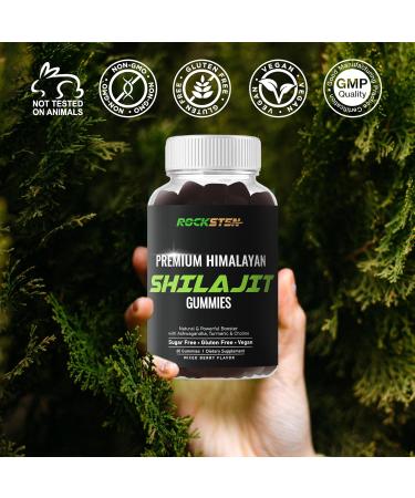 RockSten Premium Himalayan Shilajit Gummies for Men Women - Shilajit Complex Chew Gummy Supplement 1500mg with Ashwagandha Turmeric - Natural Vegan No Sugar Non-GMO - Buy Online on GoSupps.com