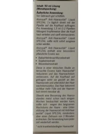 Buy Alsiroyal Anti-Hair Loss Liquid Special - 2 x 50 ml | Effective Treatment for Thinning Hair - International Shipping Available - Buy Online on GoSupps.com