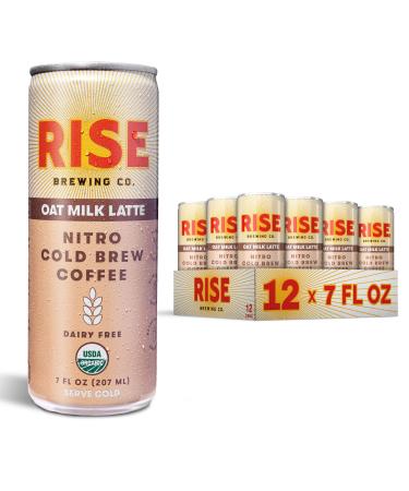 RISE Brewing Co. | Oat Milk Nitro Cold Brew Latte | No Sugar Added, Vegan | Organic & Non-GMO | Low Acidity | 7 fl. oz. Cans (12 Pack)