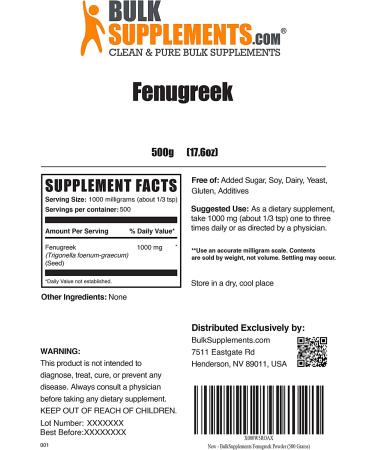 Fenugreek Powder for Hair Growth & Lactation - 500g | Breastfeeding & Fenugreek Seed Supplements - Buy Online on GoSupps.com