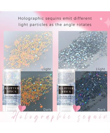 Silver Body Glitter Stick - Holographic Chunky Gel for Concerts Festivals & Parties | Sparkling Mermaid Makeup Accessories - Buy Online on GoSupps.com