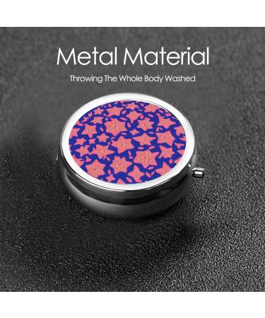Stars Printed Mini Round Pill Box | 3 Compartment Portable Pill Organizer for Travel & Home Use - Buy Online on GoSupps.com