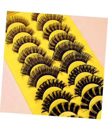 10 Pairs eyelashes extension eyelash fluffy spiky lashes masquerade eyelash clear lash band strip lashes lashes adhesive eyelash fake lashes dense vacation fiber Makeup Tools - Buy Online on GoSupps.com