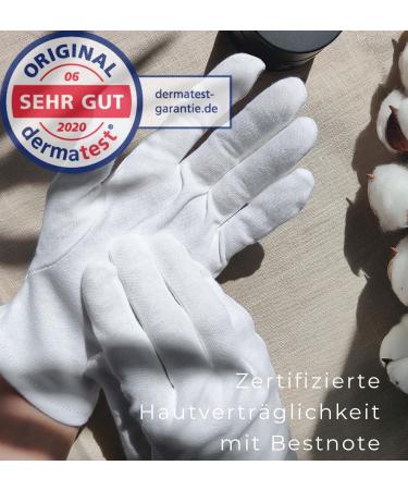 100% Cotton White Gloves Soft Dermatologically Tested Skin-Tolerant Fabric Gloves for Hand Masks | 3-Pack - Buy Online on GoSupps.com