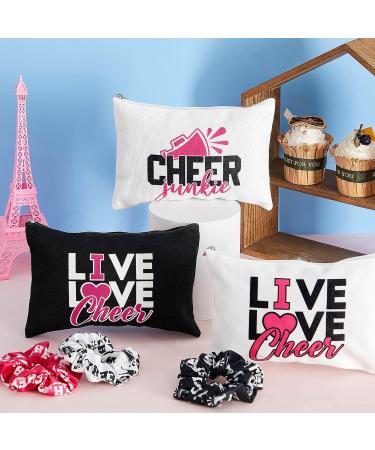 24 Pieces Cheer Bags for Cheerleaders Cheer Scrunchies Canvas Cheer Makeup Bags Cases Portable Travel Cheerleading Makeup Bag Cheer Elastic Scrunchies for Girls Cheerleaders Hair Ties Cheer Gifts - Buy Online on GoSupps.com