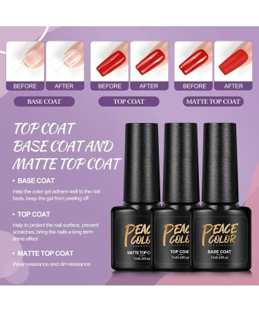 PEACECOLOR Gel Nail Polish Starter Kit - 6 Colors with Portable U V/LED Nail Lamp | Gloss/Matte Top Coat, Manicure Tools | Perfect Gift for Women - Buy Online on GoSupps.com