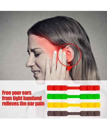 Adjustable Silicone Mask Extender Hooks - Pack of 12 Anti-Tightening Ear Grip Accessories in Black, Rose Red, Green, Purple - Buy Online on GoSupps.com