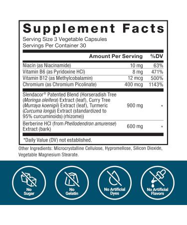 Force Factor GlucoSlim Weight Loss Pills & Metabolism Booster Non-Stimulant Thermogenic Fat Burner & Appetite Suppressant with Clinically Studied Slendacor 90 Vegetable Capsules - Buy Online on GoSupps.com