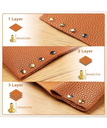 Alritz 480 Sets Double Cap Leather Rivets with Fixing Tools - 4 Colors, 3 Sizes Metal Studs for DIY Leather Craft - Includes Hammer - Buy Online on GoSupps.com