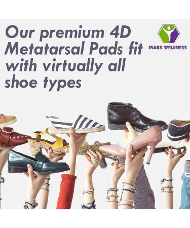 Mars Wellness Gel Metatarsal Pad 6 Pairs - Ball of Foot Cushion for Foot Pain Relief - High Heel Insole for Men and Women - 6 Pair Pack - Buy Online on GoSupps.com