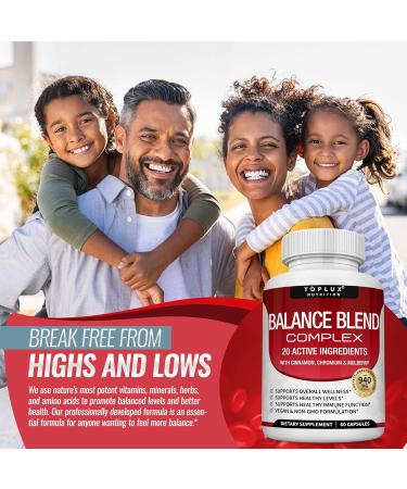 Premium Natural Balance Blend Complex Supplement - Natural 20 Herbs and Vitamins with Cinnamon Non-GMO Vegan for Men Women 60 Capsules 60 Count (Pack of 1) - Buy Online on GoSupps.com