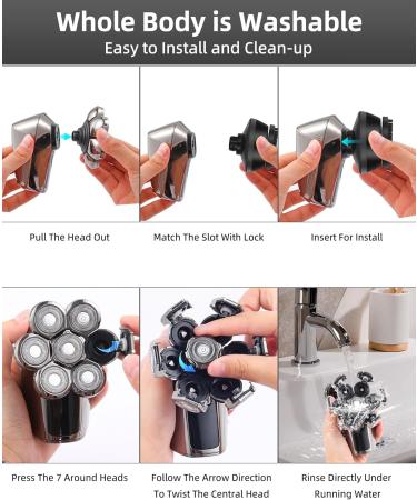 Best 7D Electric Bald Head Shaver for Men | 5-in-1 Waterproof Razor with LED Display | Perfect Father's Day Gift - Buy Online on GoSupps.com