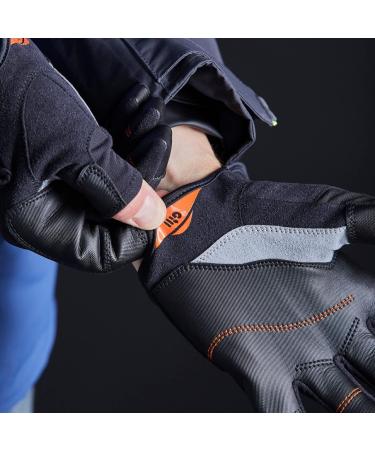 Gill Championship Sailing Gloves - Short Finger | Dura-Grip Fabric | 50+ UV Protection | Water Repellent - Black Large - Buy Online on GoSupps.com