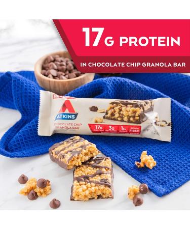 Atkins Chocolate Chip Granola Protein Meal Bar - Keto Friendly (8 Count) - Buy Online on GoSupps.com