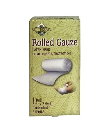 All Terrain Latex-Free Gauze Pads, Minor Wound Care & First Aid, Cleaning, Dressing & Bandaging, Soft Rolled Gauze 3" 2.5 yds
