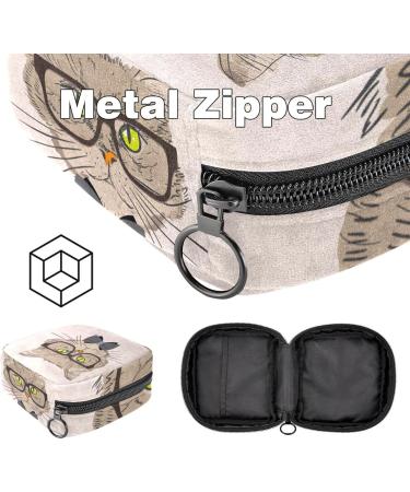 Javenproeqt Portable Women's Binding Bags | Menstrual Cup Pocket & Pads | Perfect for Teenage Girls | Hand-Drawn Cat Design - Buy Online on GoSupps.com