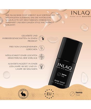 INLAQ HEMA Free Top Coat & Base Coat Set - 3x6ml Hybrid Varnishes for Perfect Nails - Buy Online on GoSupps.com