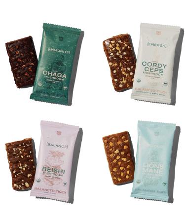 Full Dose Vegan Protein Bars with Functional Mushrooms - Lions Mane, Chaga, Reishi, Cordyceps | Nootropic Adaptogens | Gluten Free Superfoods Protein Bars - Buy Online on GoSupps.com
