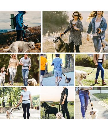 Unipampa Jogging Dog Leash - Hands-Free Reflective Double Handle - Perfect for Small & Medium Dogs - 120-170 cm - Orange - Buy Online on GoSupps.com