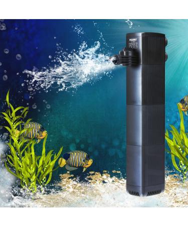 Wezro aquarium Filter with 3-layer filtration strong suction power adjustable 10W aquarium pump filter suitable for aquariums of 60 120 liters TC-900C (600l/h) - Buy Online on GoSupps.com