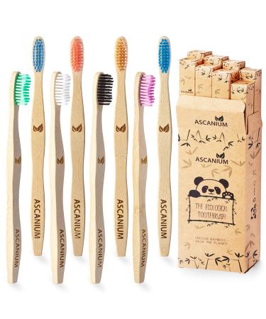 Bamboo Toothbrush Charcoal Biodegradable Wood Toothbrush EcoFriendly Toothbrushes Natural Vegan Organic Tooth Brushes with Wooden Handle for Family and Kids