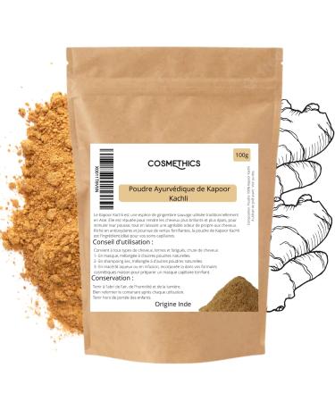 Ayurvedic Powder Kapoor Kachli 100g Cosm'Ethics® makes hair thicker and shinier, stimulates hair growth resealable bag for optimal conservation