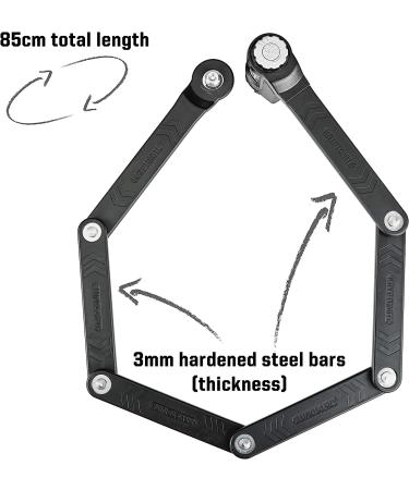 Kryptonite Keeper 585 Folding Combo Bike Lock - Black | 3mm x 85cm - Buy Online on GoSupps.com
