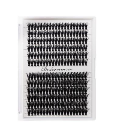Bodermincer 240pcs D Curl 40D Cluster Eyelashes 10-12mm Mixed/12-14mm Mixed/14-16mm Mixed/16-18mm Mixed DIY Eyelash Extension (40D 12-14mm Mixed)
