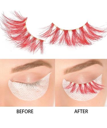 25mm Red Dramatic Fluffy False Eyelashes - Stand Out with Stunning Volume - Buy Online on GoSupps.com