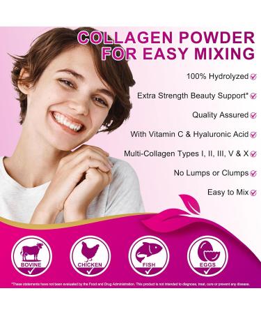 Poudre de collag ne poudre de collag ne 5 types de peptides de collag ne tr s efficace 454 g peptide de type 1 et 3 avec vitamine C hyaluronique et biotine go t neutre pour la peau les - Buy Online on GoSupps.com