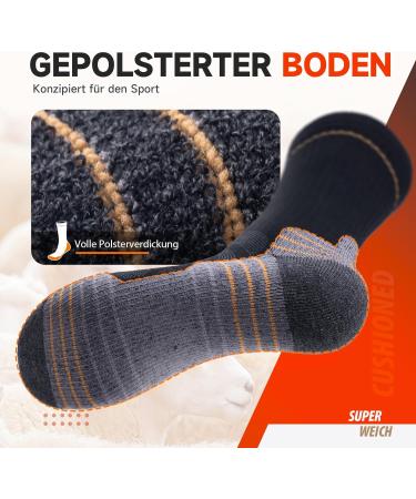 Alaplus Merino Socks - Professional Thermal Hiking & Trekking Socks for Men | Warm Breathable & Padded | 3 Pairs (39-42) - Winter Sports Essentials - Australia - Buy Online on GoSupps.com