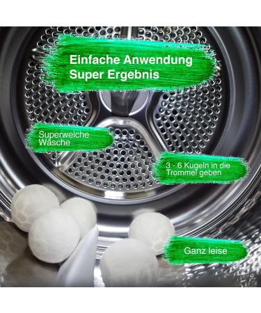  6x Tumble Dryer Balls 100% Pure Merino wool dryer balls are the laundry balls for tumble dryer | Tested for your safety - Buy Online on GoSupps.com