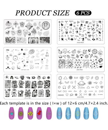 NICENEEDED 6 PCS Constellation Nail Stamping Plate Set Stainless Nail Art Stamping Plates Reusable Animal Manicure Template for Women and Girls Nail Decoration - Buy Online on GoSupps.com