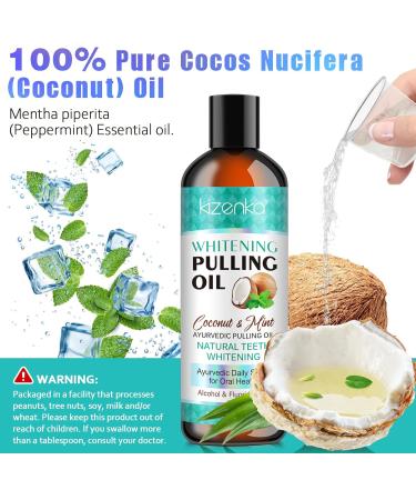 Coconut Oil Pulling Mouthwash - Mint Oil for Teeth Whitening & Fresh Breath | Natural Essential Oils | Alcohol Free 237ml - Buy Online on GoSupps.com