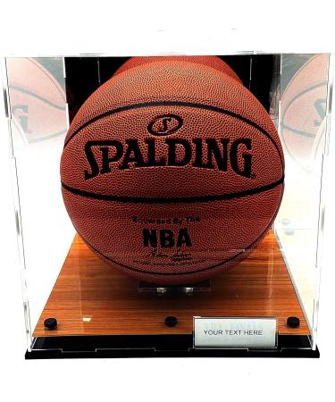Square Shape Soccer Ball Display Case | Full Size Basketball | Acrylic Box with UV Protection | 10x10x9 | Wood Floor Memorabilia - Buy Online on GoSupps.com