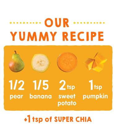HAPPYTOT Organics Super Foods Stage 4 Pears Bananas Sweet Potatoes Pumpkin + Chia 4.22oz Pouch (Pack of 16) - Buy Online on GoSupps.com