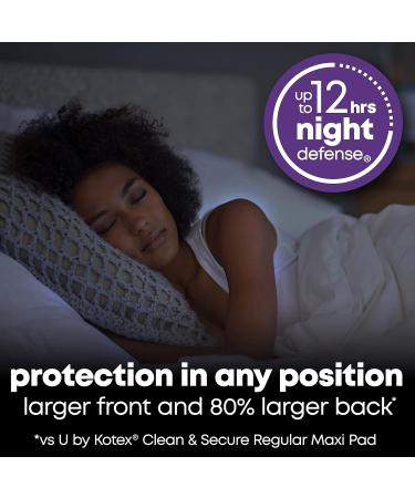 U by Kotex Clean & Secure Overnight Maxi Pads with Wings (Previously 'Security') Extra Heavy Absorbency 24 Count (Packaging May Vary) Extra Heavy Overnight Absorbency Extra Heavy Overnight Absorbency - Buy Online on GoSupps.com