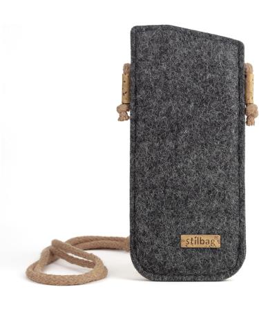 Stilbag Handmade Glasses Case | Durable Wollfilz Eyewear Pouch - Unisex Design in Anthracite & Mokka | Shop Internationally! - Buy Online on GoSupps.com