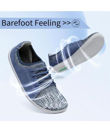 SAGUARO Unisex Barefoot Shoes Luck III-Knit | Wide Toe Box Outdoor Walking Shoes | Size 36-48 | Denim Blue | International Shipping Available - Buy Online on GoSupps.com