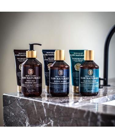 Raw Naturals GLACIER WATER Face Cleansing Fluid | Natural men s face wash | Cleanses deeply naturally & carefully | Natural product from your local Swedish Skincare Microbrewery | 250ml - Buy Online on GoSupps.com