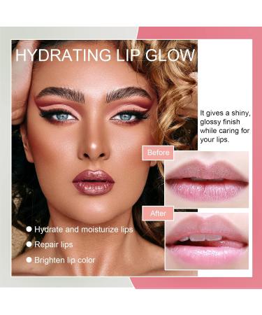 DAGEDA 2Pcs Hydrating Lip Glow Oil Set - Taro and Water | Moisturizing, Plumping, Non-sticky Lip Oil Gloss | Nourishing, Repairing, Tinted Clear Lip Gloss | Reduce Lip Lines - Buy Online on GoSupps.com