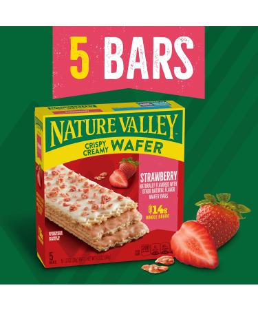Nature Valley Barres de gaufrette cr meuses croustillantes la fraise fabriqu es avec des grains entiers 5 barres 184 3 g - Buy Online on GoSupps.com