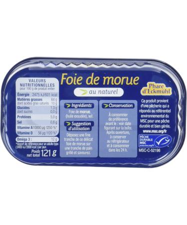 Eckm l Lighthouse MSC Organic Natural Cod Liver 121g - Buy Online on GoSupps.com