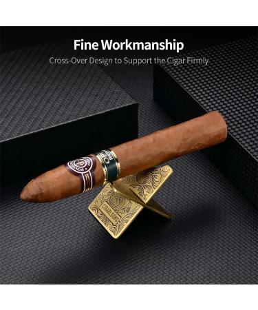 CIGARLOONG Cigar Stand Stainless Steel Foldable Travel Cigar Holder with PU Pouches(Gold) - Buy Online on GoSupps.com