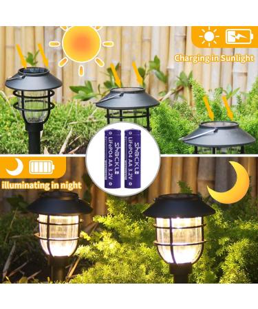 Shockli 4 Pack AA 3.2V LiFePo4 650mAh Solar Rechargeable Batteries - Ideal for Garden Lights - Buy Online on GoSupps.com