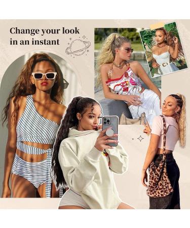 FLUFYMOOZ 26 Inch Dirty Blonde Ponytail Extension - Long Curly Wavy Drawstring Hairpiece for Women - Synthetic Hair for Daily Use & Parties - Buy Online on GoSupps.com